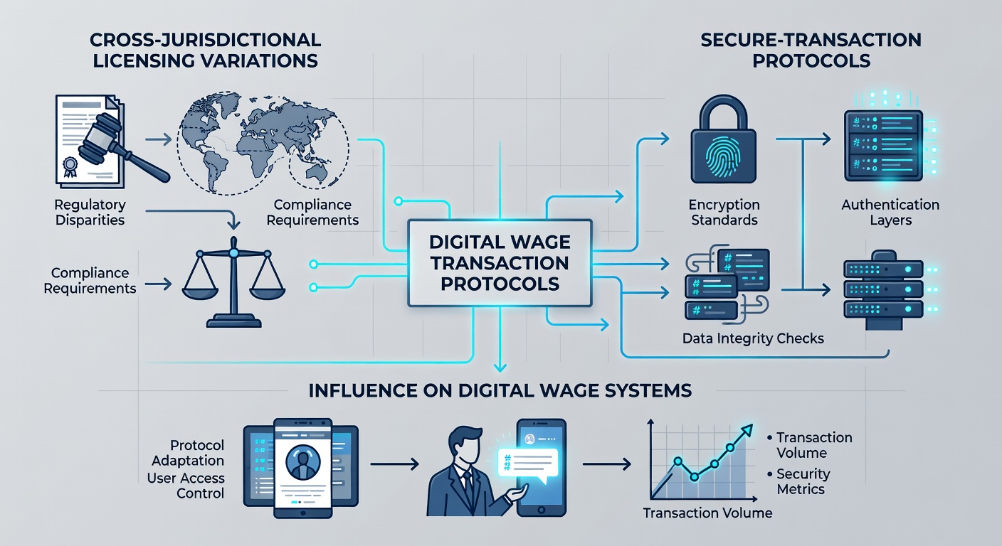 Secure transaction dashboard illustrating multi-jurisdiction compliance checks and encryption layers