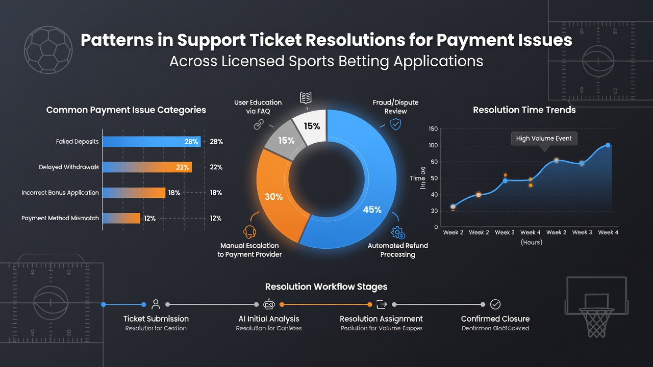 Analytics view of payment ticket resolution rates across different licensed sports betting regions in 2026