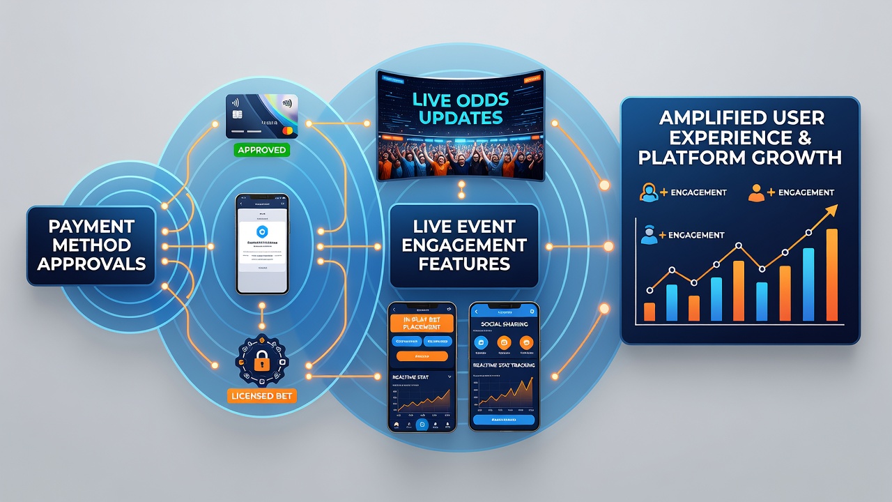 Mobile screen displaying live betting dashboard with payment confirmation overlay during an active sports event