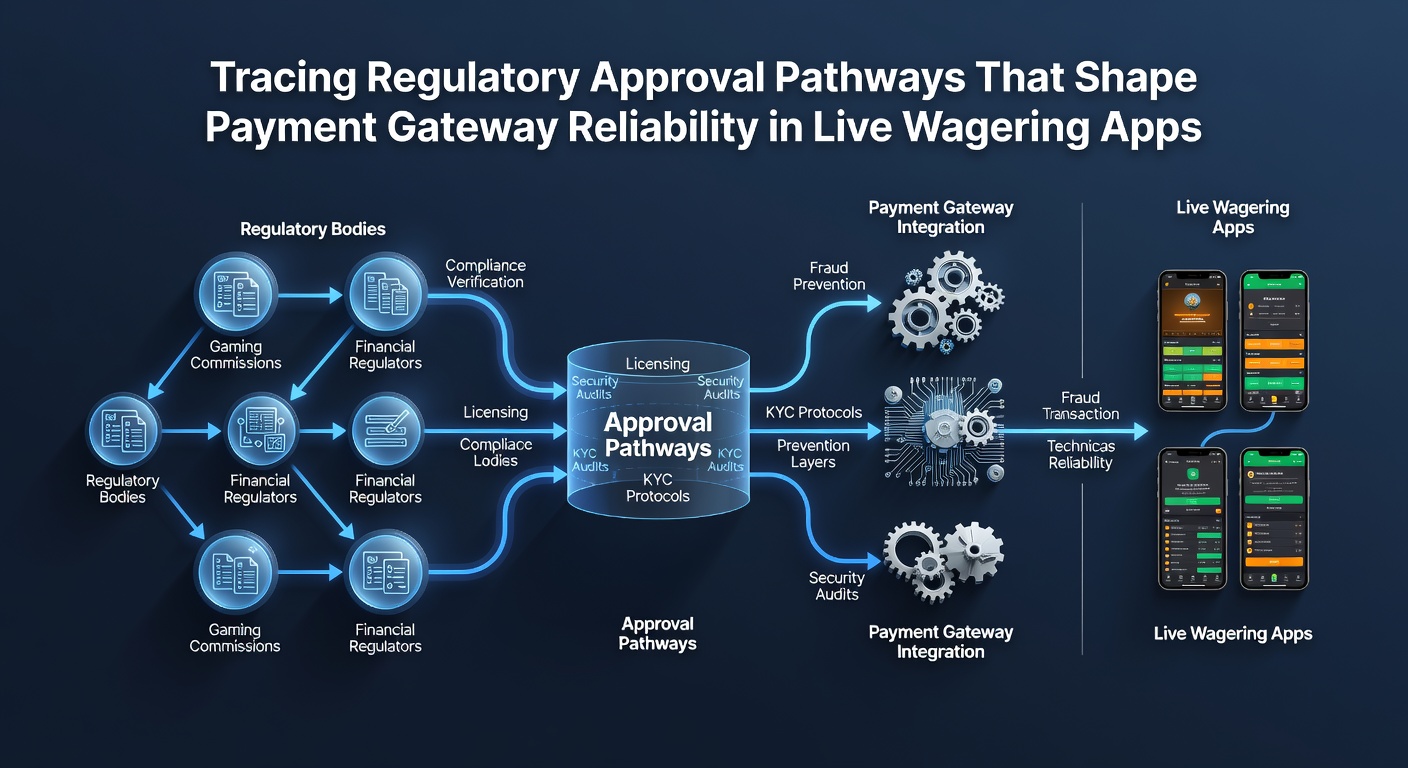 Regulatory approval documents and payment gateway interfaces displayed on a digital dashboard for live wagering compliance review